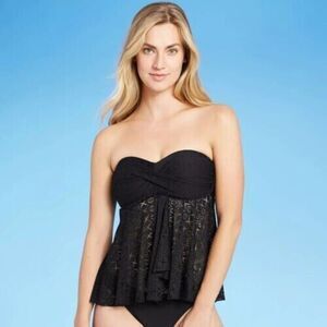 Women's Crochet Flyaway Tankini - Kona Sol Black XS